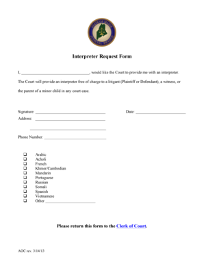 Interpreter Request Form