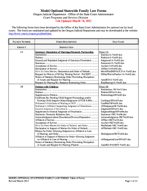 Oregon Family Law Forms