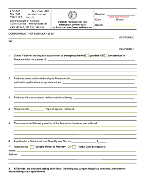 Kentucky Emergency Fiduciary Appointment