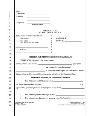 Instructions for petition for appointment of co-guardians - the Clark ... - clarkcountycourts