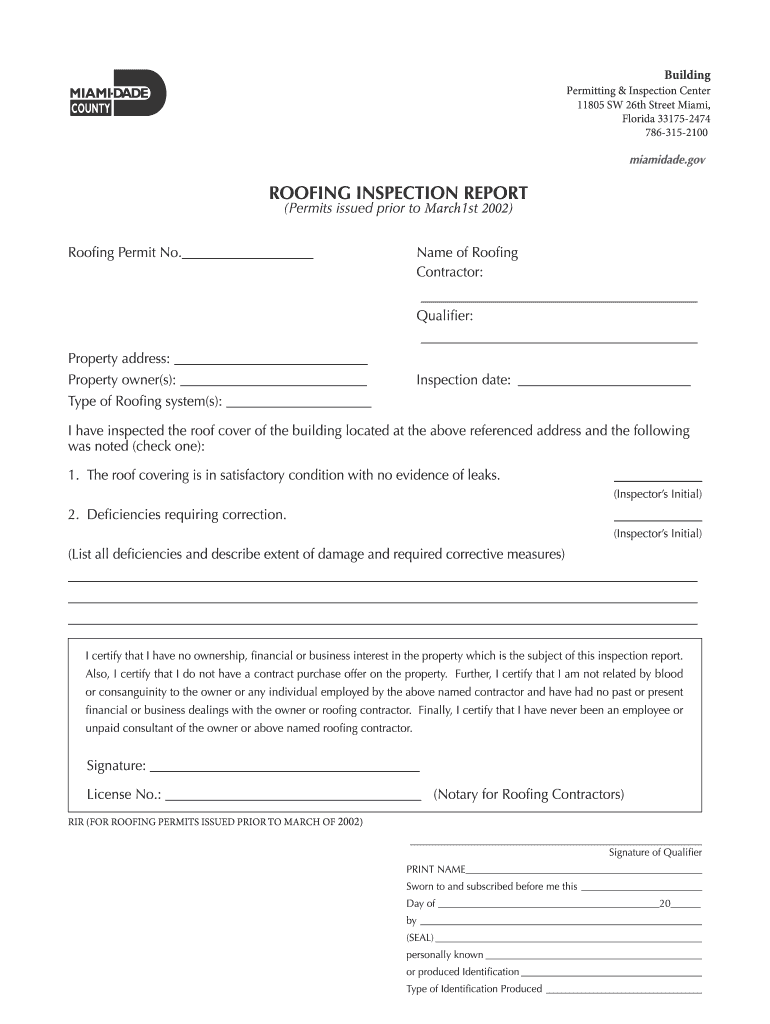 Roof Inspection Report Template