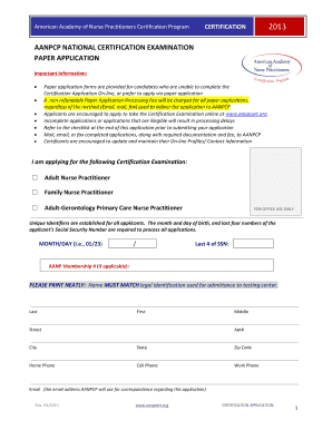 AANPCP Certification Application Form