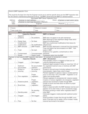 Stormwater BMP Owner Inspection Form