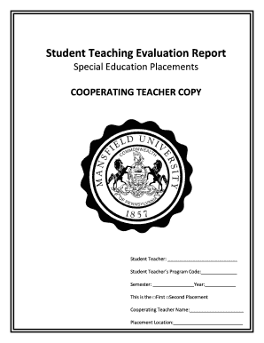 Student Teaching Evaluation Report