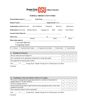 Formal Observation Form