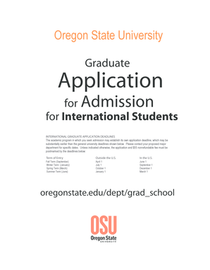 Oregon State University Graduate Application