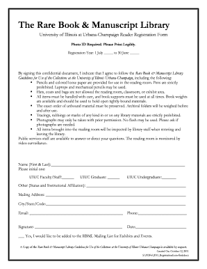 University of Illinois Reader Registration Form