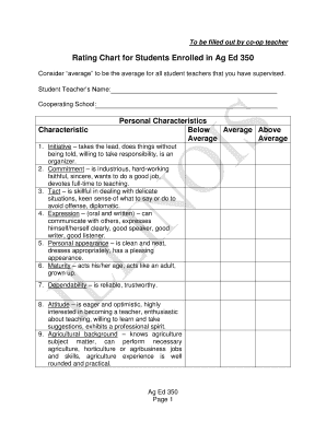 ed 350 teacher evaluation form