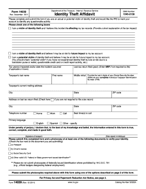 Affidavit of theft - identity theft form pdffiller