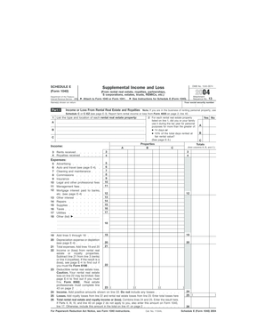 Schedule E Form 1040