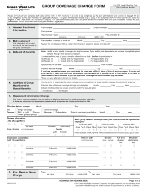Group Coverage Change Form