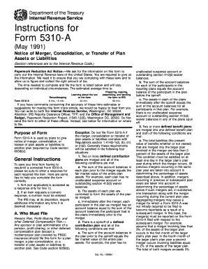 IRS Form 5310-A Instructions