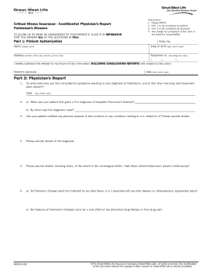 Critical Illness Insurance Physician Report