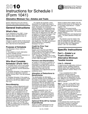 2010 Instructions for Schedule I (Form 1041)