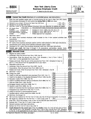 Form 8884 New York Liberty Zone Business Employee Credit 2002