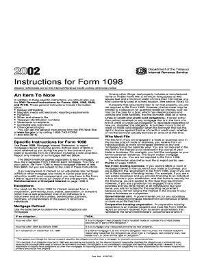 IRS Form 1098 Instructions
