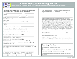 Little League Volunteer Application