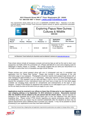 Papua New Guinea Visa Application Form