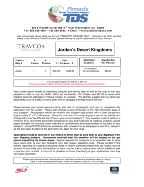 Jordan Visa Application Form