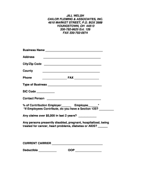 Business Insurance Application Form