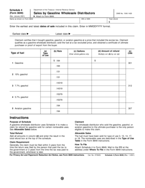 Schedule 4 Form 8849