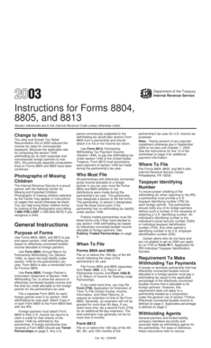 IRS Instructions for Forms 8804, 8805, and 8813
