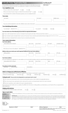 Colorado Voter Registration Form