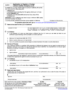 California LLC-5 Form