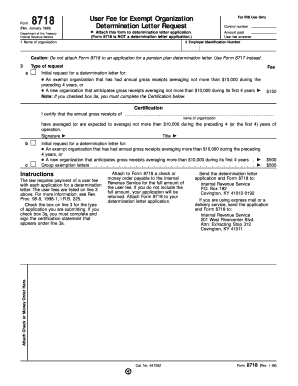 IRS Form 8718 User Fee