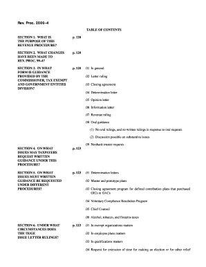 IRS Revenue Procedure 2000-4