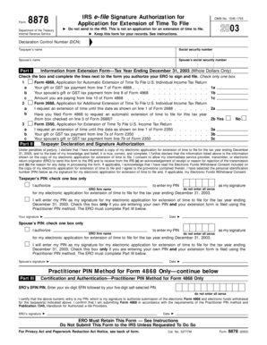 IRS Form 8878 Extension Authorization