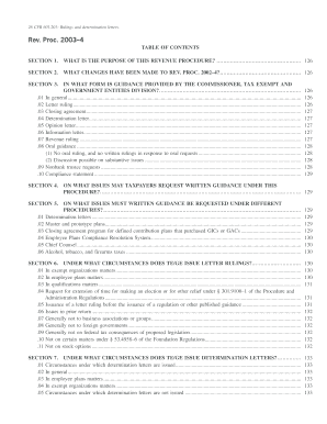IRS Revenue Procedure 2003-4