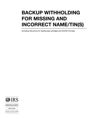 IRS Backup Withholding for Missing and Incorrect Name/TIN(s)