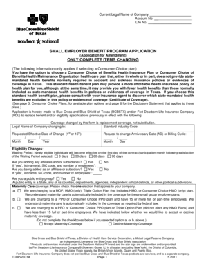 Small Employer Benefit Program Application