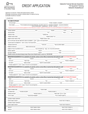 Caterpillar Financial Services Credit Application