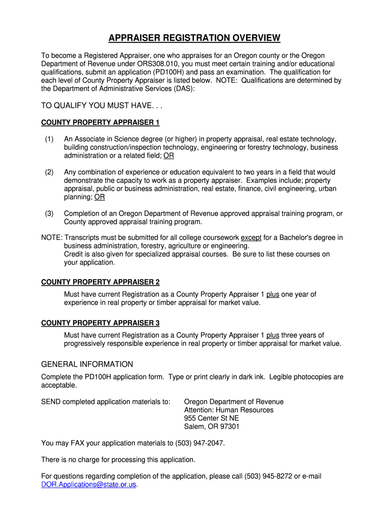 PD100H - State of Oregon Preview on Page 1