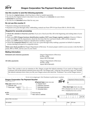 Oregon Corporation Tax Payment Voucher