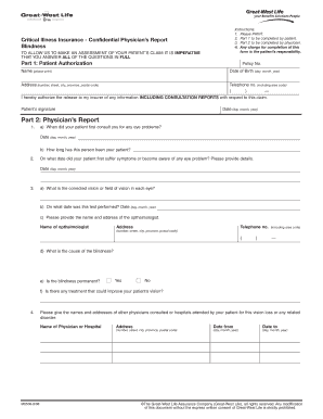 Critical Illness Insurance Physician Report