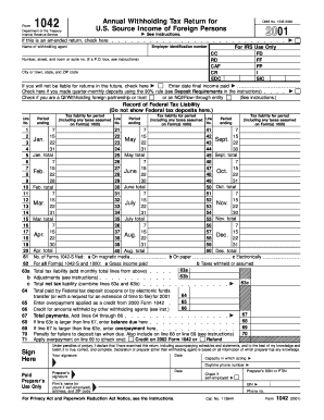 US Federal Annual Withholding Tax Return