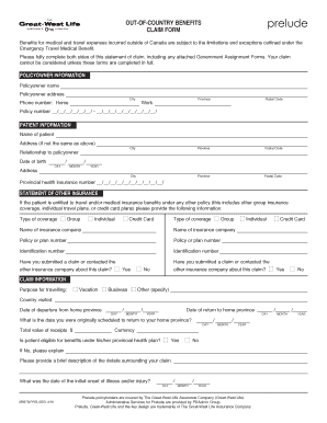 Out-of-Country Benefits Claim Form