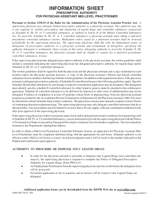 Illinois Physician Assistant Mid-Level Practitioner Controlled Substances License Application