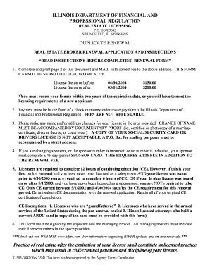 Illinois Real Estate Broker Renewal Application