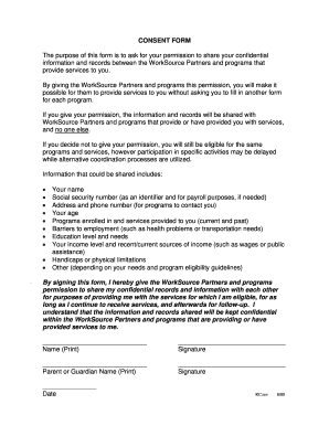 WorkSource Partners Consent Form