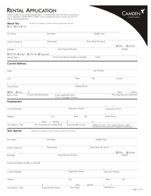 Rental Application Form