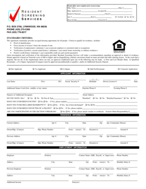 Residential Rental Application Form