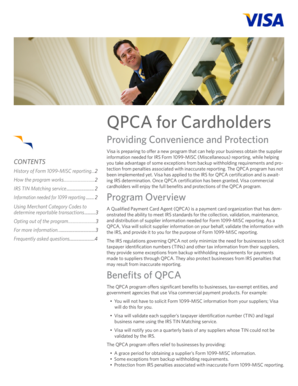 Visa QPCA Program for IRS Form 1099-MISC