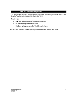 Visa PCI PIN Security Compliance Forms