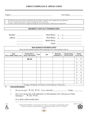 Crest Compliance Application