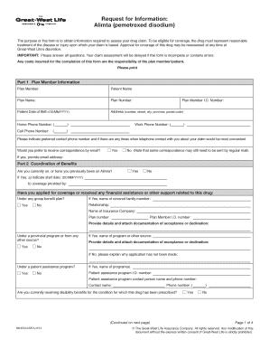 Great-West Life Prior Authorization Form