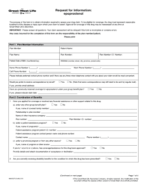 Great-West Life Prior Authorization Form